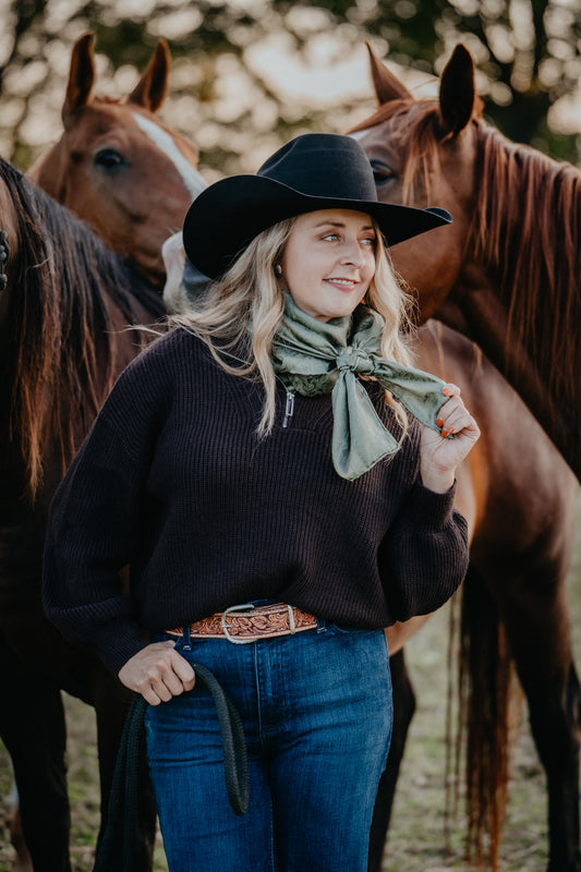 'Chase' Chocolate Mockneck Quarter Zip  (XS-L)