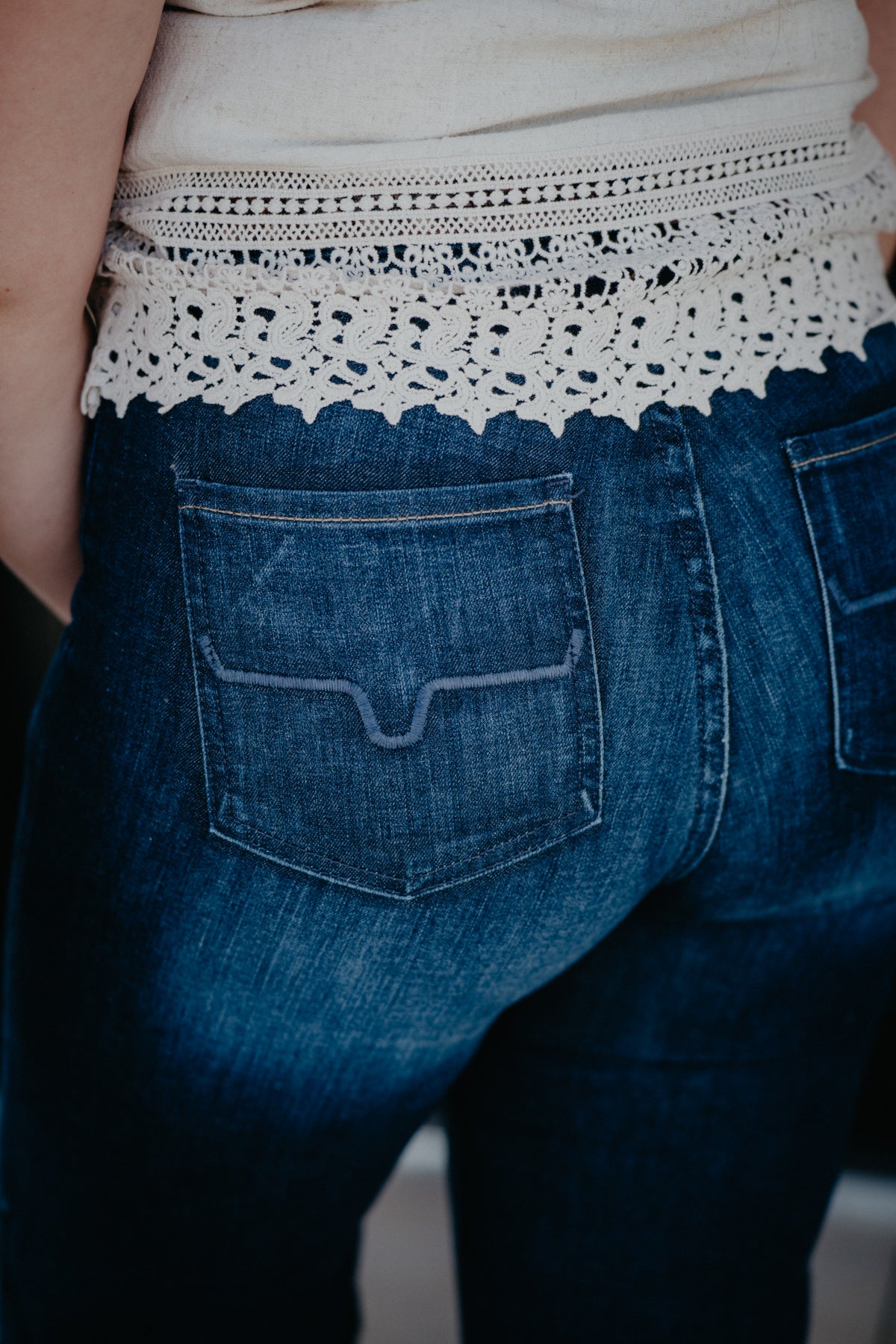 *Dark Wash* Olivia High Rise Stove Top Raw Hem Wide Leg by Kimes Ranch