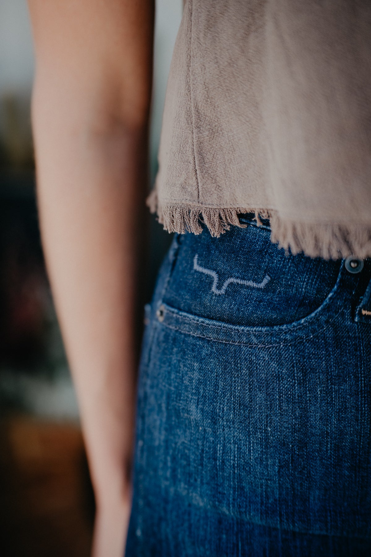 *Dark Wash* Olivia High Rise Stove Top Raw Hem Wide Leg by Kimes Ranch