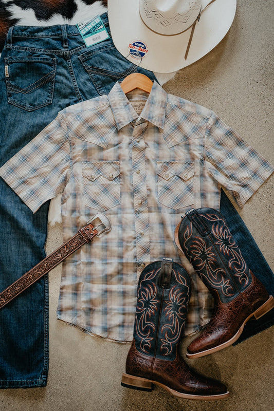 'Allan' Men's Wrangler Plaid Short Sleeve Button Down Shirt (S-XXL) 112374758