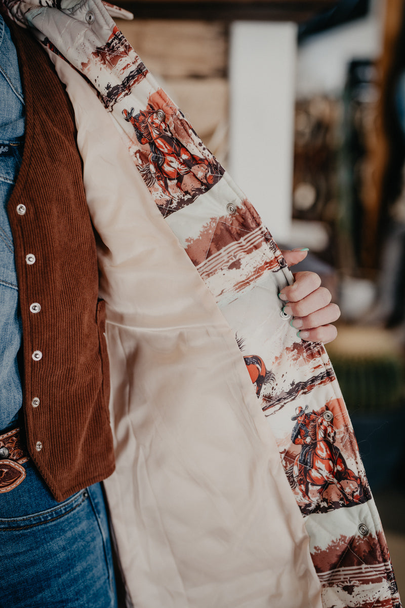 'Shayla' Western Horse Long Quilted Jacket (S-L)