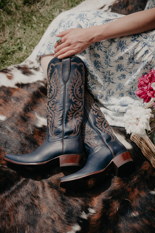 "Ellamore" Womens X-Toe Cowboy Boots by Ariat - Royal Cobalt (6.5-10)