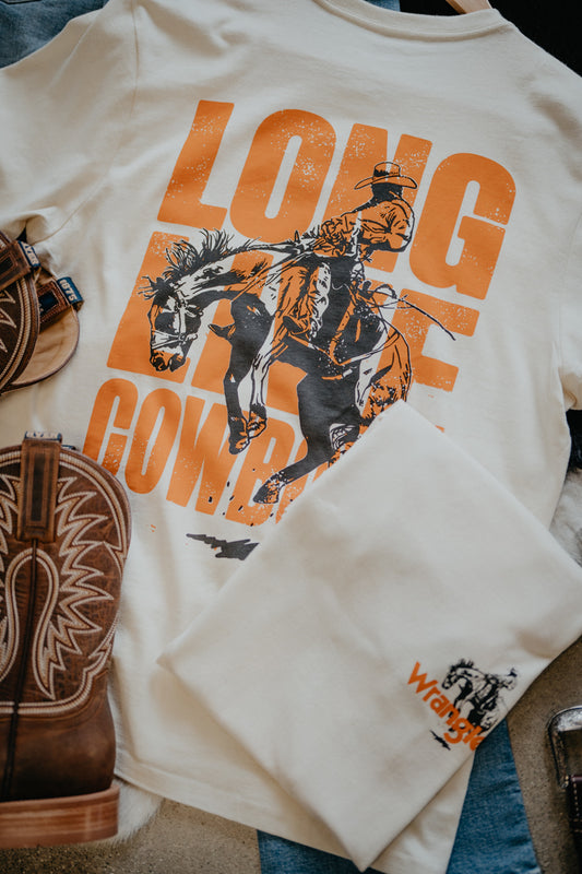 'Long Live Cowboys' Wrangler Men's Ivory Graphic T (S-XXL)