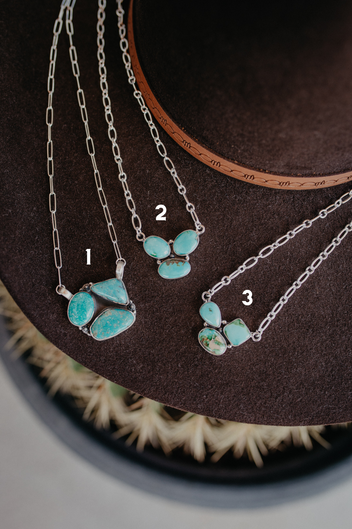 Perfect Trio Turquoise Cluster Necklace