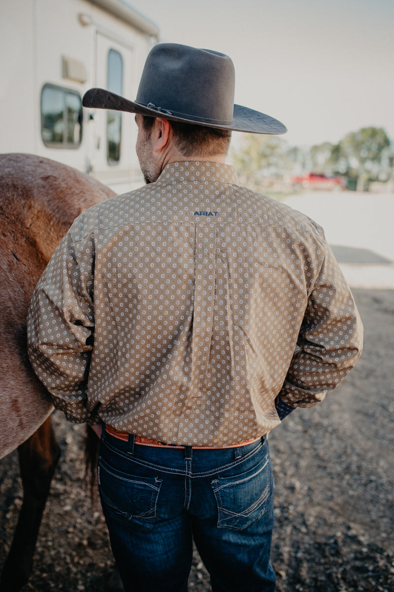 'Darryl' Khaki Wrinkle Free Long Sleeve Shirt (S-XXL)