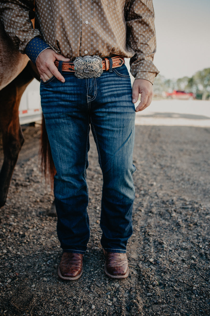 Cinch Ian Men's Slim Bootcut Dark Stone Wash Jean