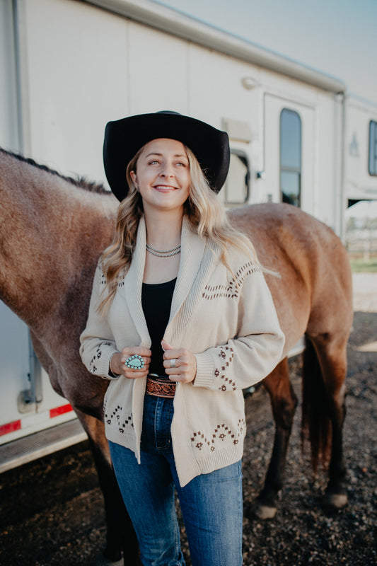 'Stella' Open Front Vintage Inspired Horse Head Cardigan (S-L)