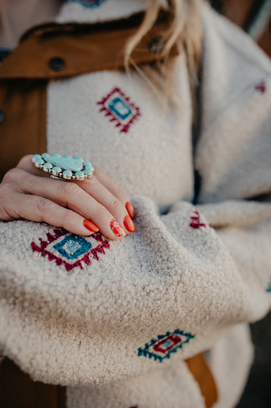 'Kinslei' Ariat Cream Sherpa Jacket (XS-XXL)