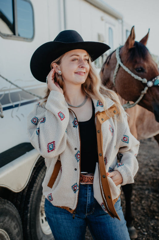 'Kinslei' Ariat Cream Sherpa Jacket (XS-XXL)