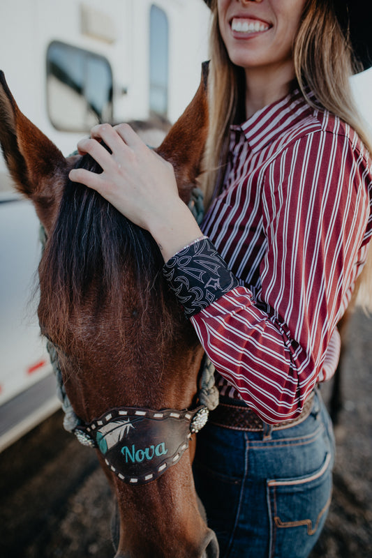 'Lexi' Women's Ariat Cabernet Pinstripe Kirby Button Up (XS-XXL)