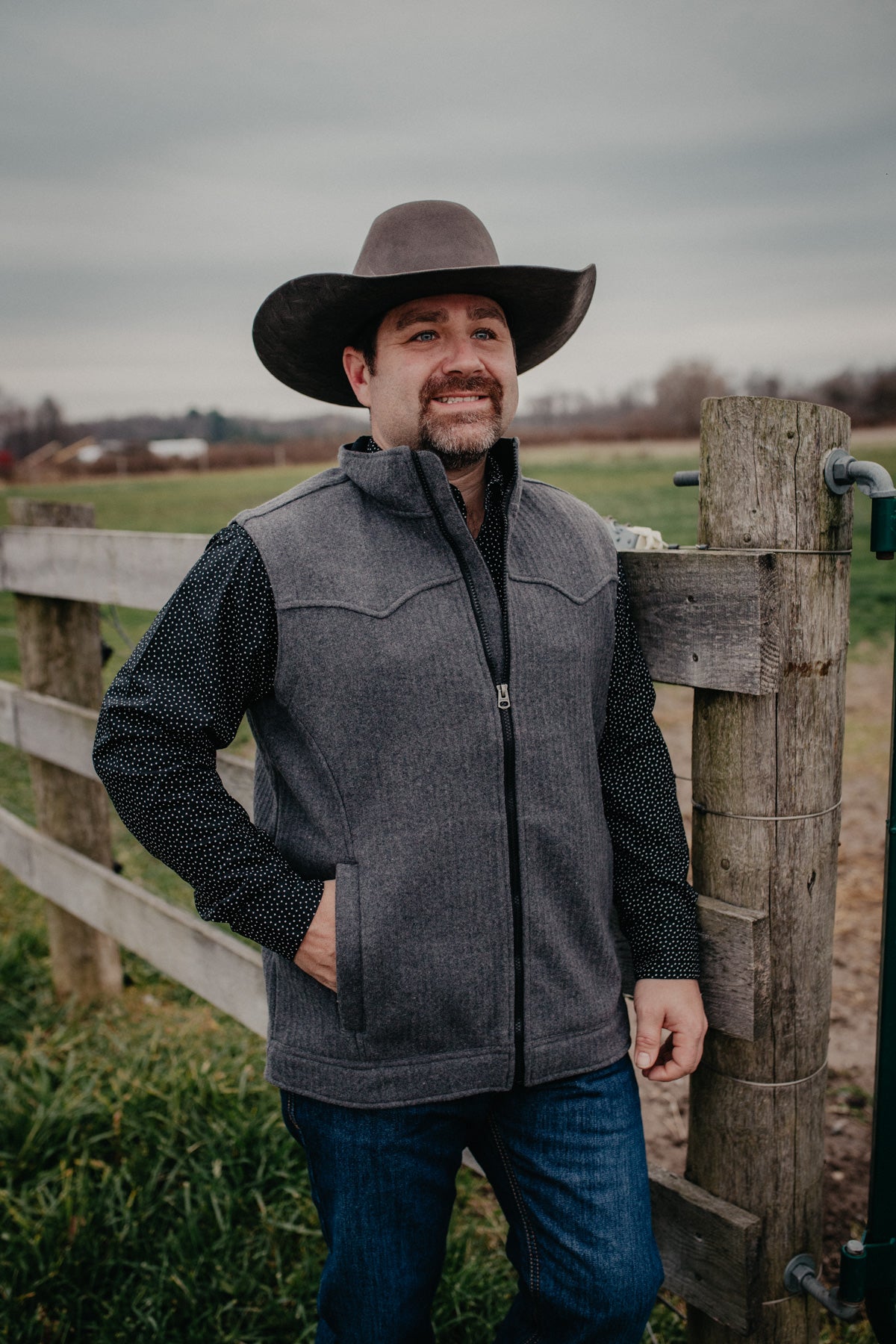 'James' Bonded Men's Wooly Vest by CINCH (Charcoal - S, L, XXL Only)