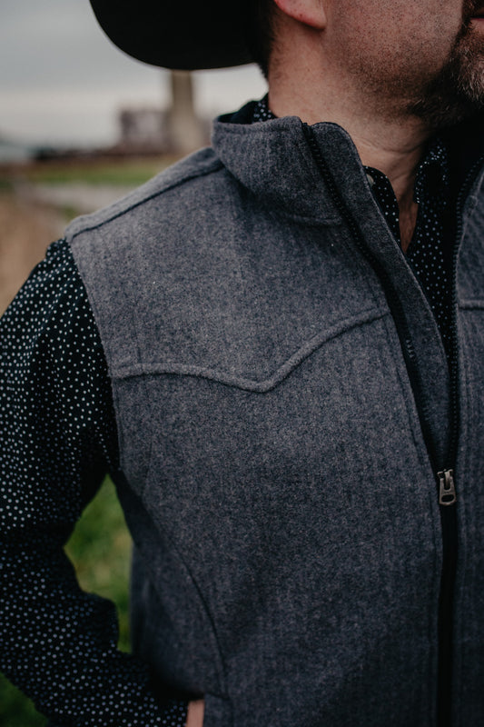 'James' Bonded Men's Wooly Vest by CINCH (Charcoal - S, L, XXL Only)