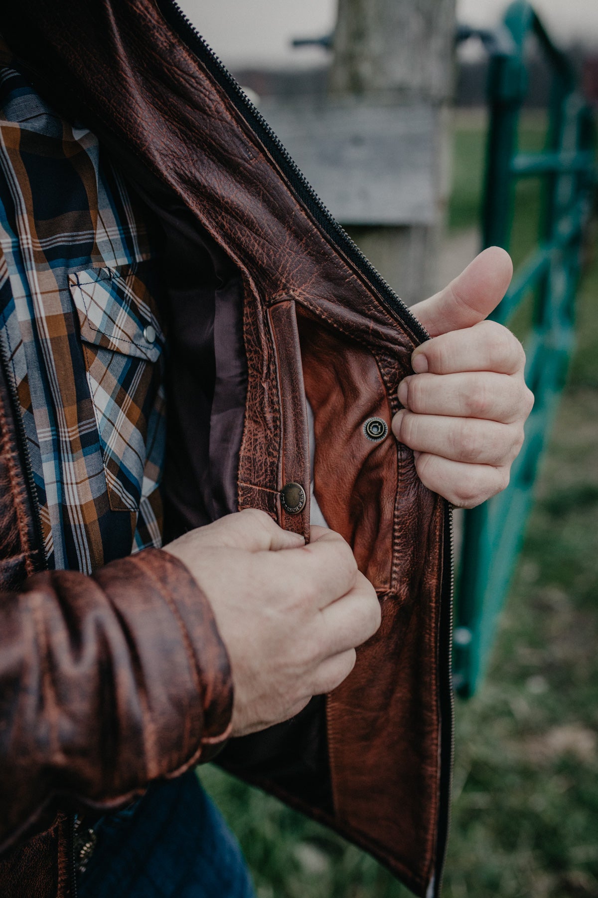 'Clyde' Men's Tobacco Puff Leather Jacket by STS Ranchwear (L, XL Only)