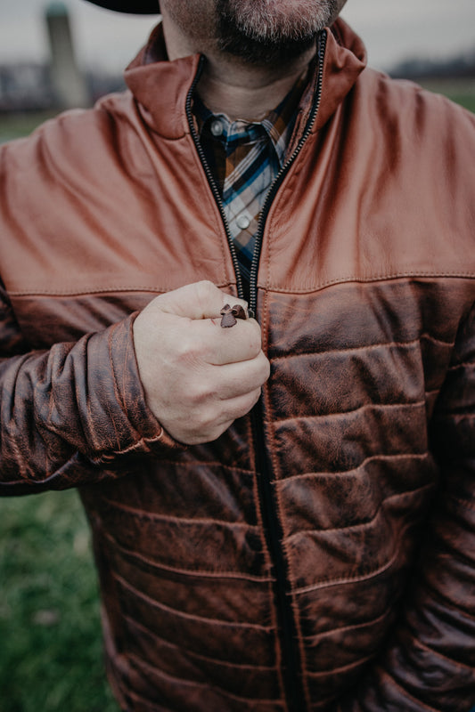 'Clyde' Men's Tobacco Puff Leather Jacket by STS Ranchwear (L, XL Only)