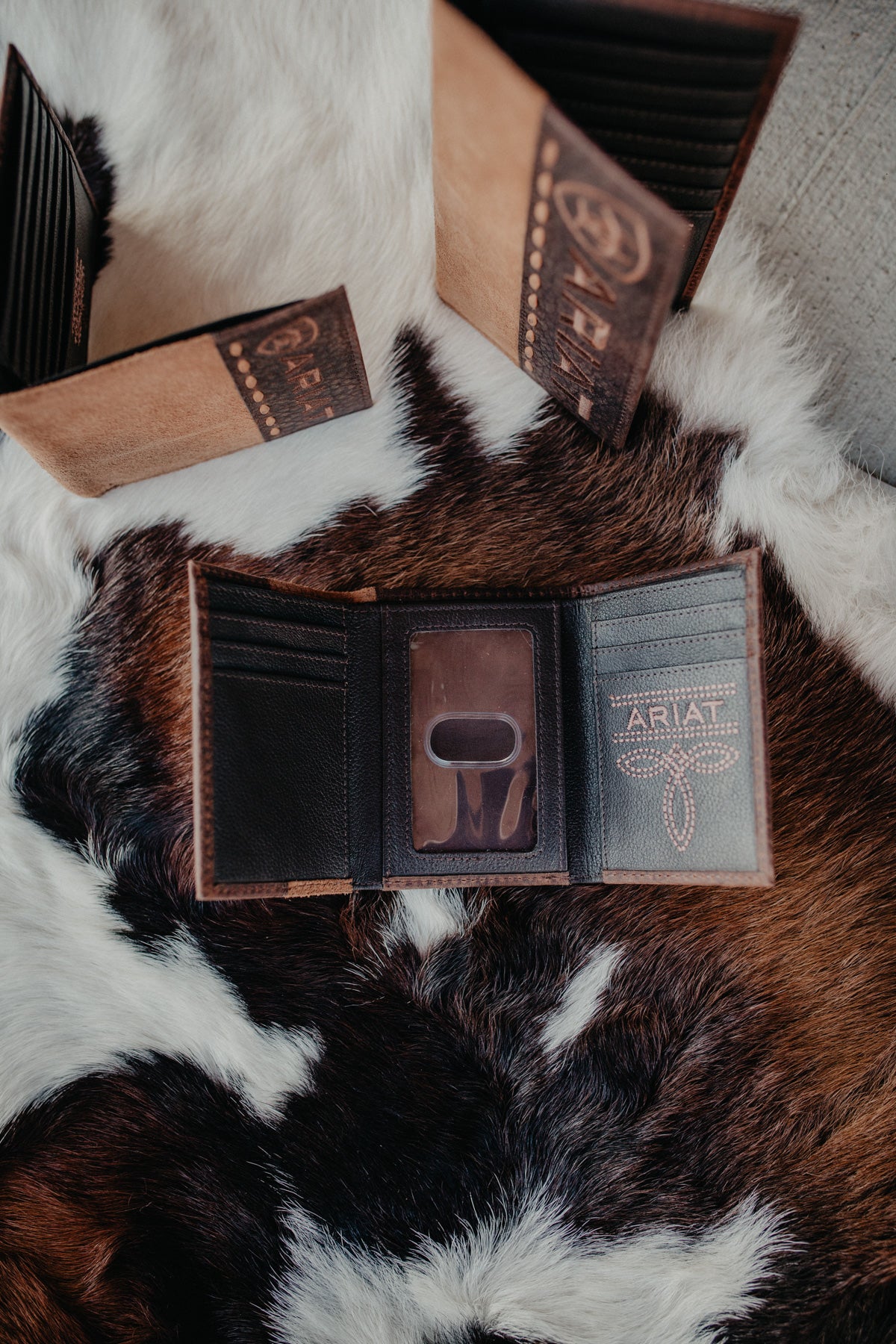 Ariat Roughout & Croc Leather Wallet (Bifold, Trifold & Money Clip)