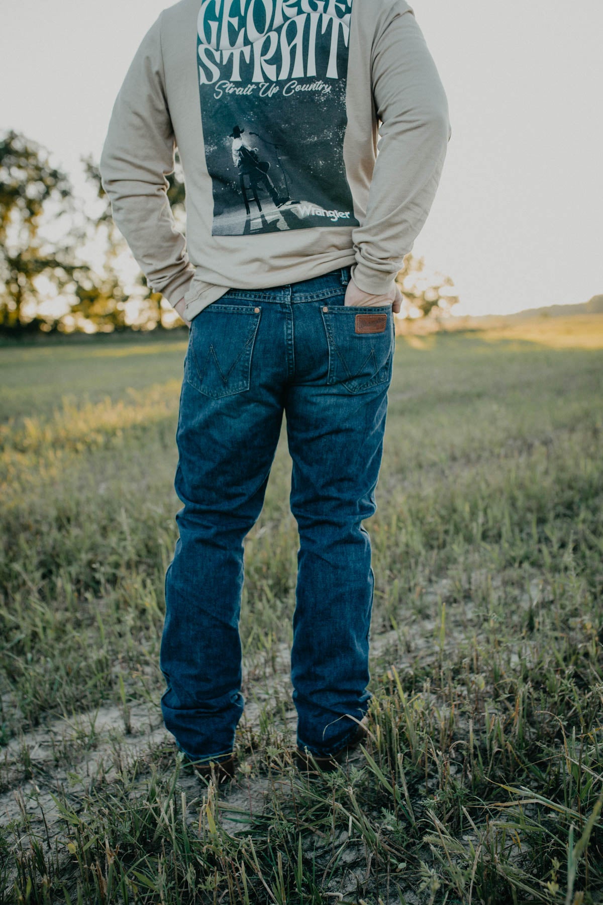 'Nash' Men's Retro Wrangler Slim Bootcut Jeans (River Wash)