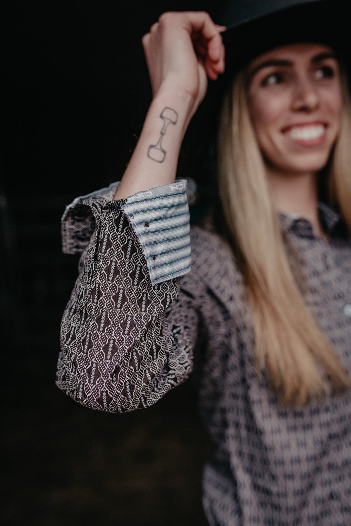 'Brooklyn' Brown & Powder Blue Women's CINCH Shirt (1 XS & 1 XXL)