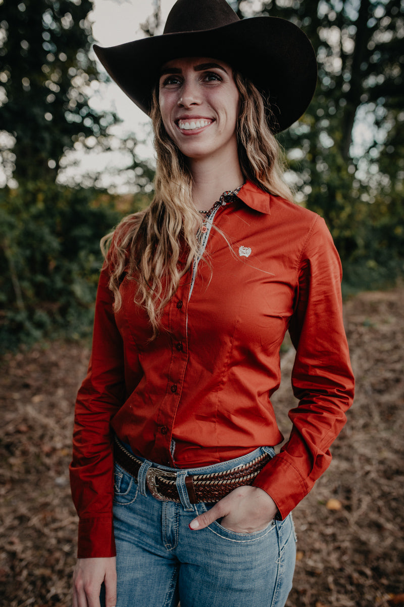 'Kitt' CINCH Rust Women's Long Sleeve Button Up (XS-XXL)