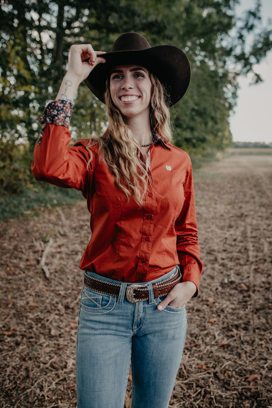 'Kitt' CINCH Rust Women's Long Sleeve Button Up (XS-XXL)