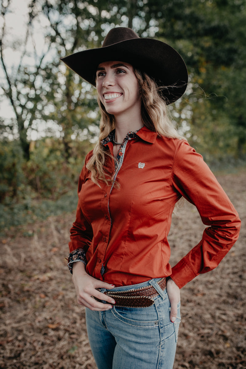 'Kitt' CINCH Rust Women's Long Sleeve Button Up (XS-XXL)