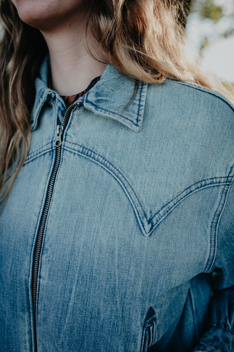 'Kass' Women's Ariat Denim Bomber Jacket (XS-XXL)