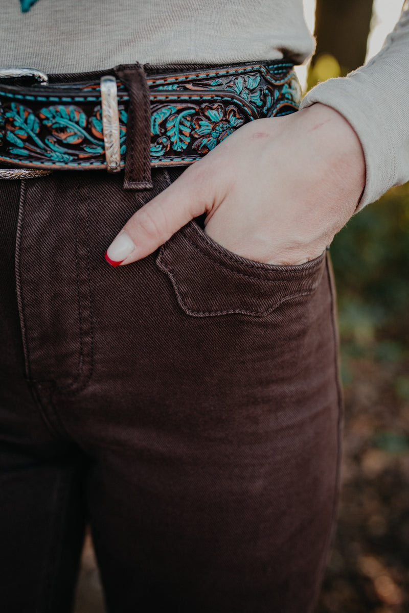 'Cocoa' Brown High Rise Bootcut by Rock and Roll Denim (Sizes 24-34)