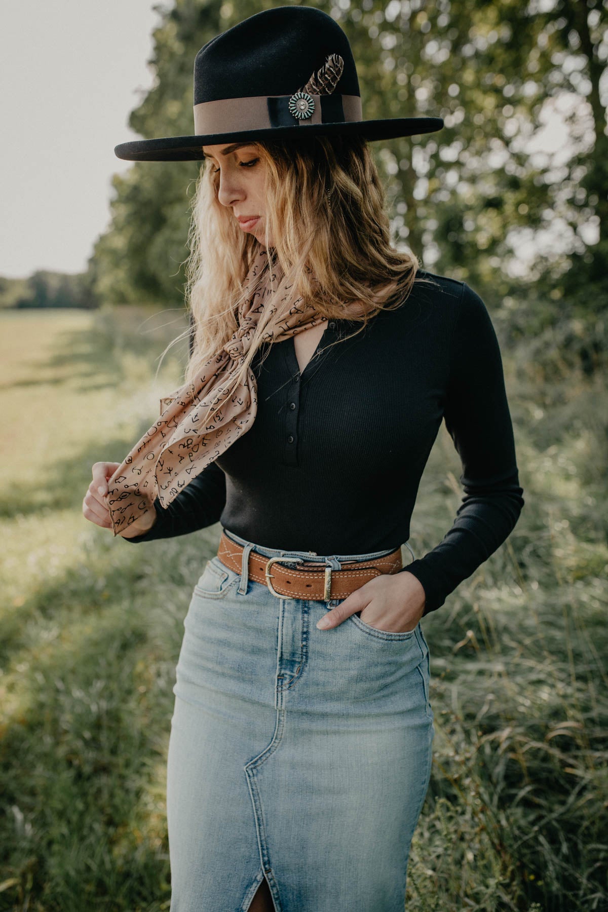 'Samara' Ribbed Henley Black Bodysuit (XS-XL)
