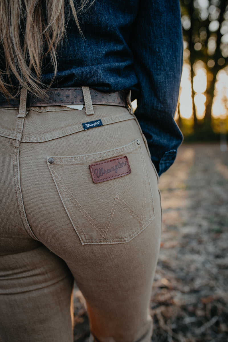 'Emmie' Wrangler Tan High Rise Trouser Jean (24-35)