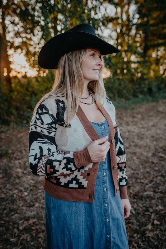 'Kitty' Wrangler Colour Blocked Bomber Cardigan (S-XXL)