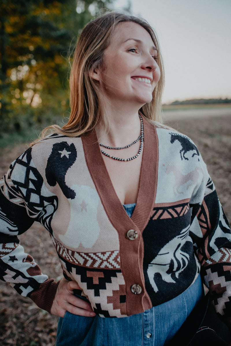 'Kitty' Wrangler Colour Blocked Bomber Cardigan (S-XXL)