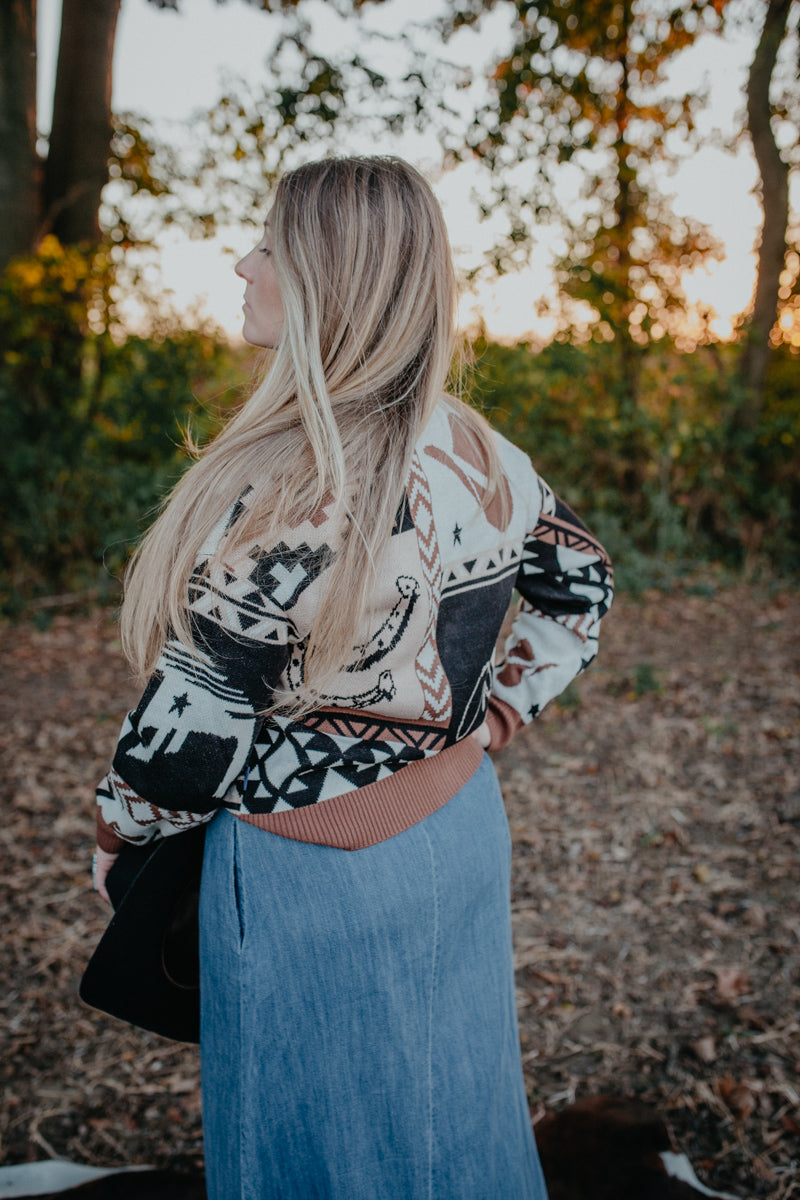 'Kitty' Wrangler Colour Blocked Bomber Cardigan (S-XXL)