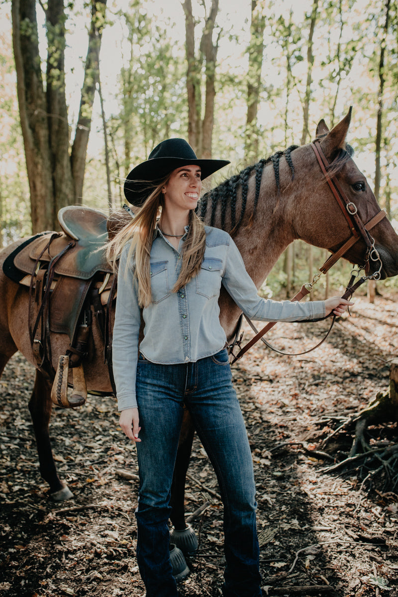 'Rayna' Light Wash Indigo Button Up by Kimes Ranch (S-XXL)