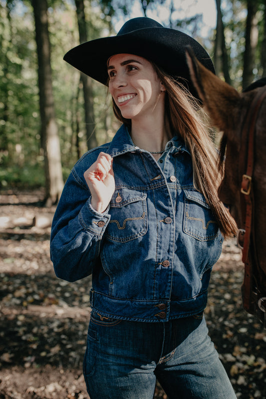 'Leela' Women's Dark Indigo Kimes Ranch Jacket (S-XXL)