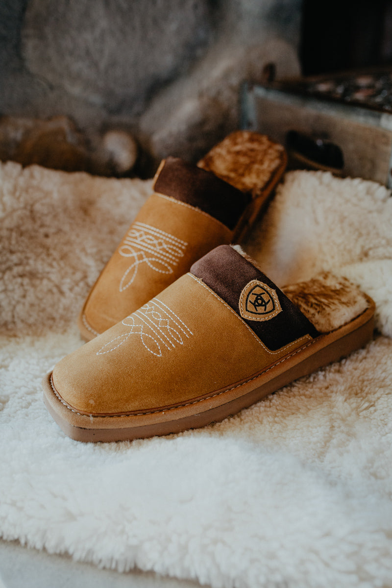 Men's Ariat Chestnut Square Toe Slippers (Sizes 7-13)