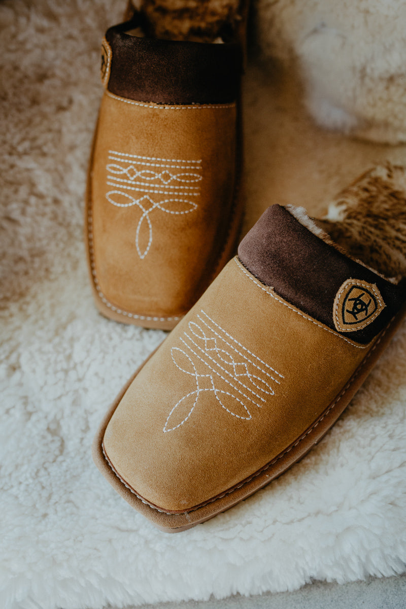 Men's Ariat Chestnut Square Toe Slippers (Sizes 7-13)