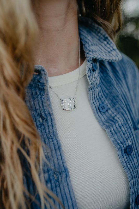 Initial Buckle Necklace (Q, U, V, X, & Y Only)