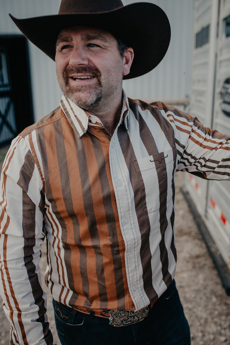 1992 Men's Brown Striped Button Up by Kimes Ranch (S-XXL)