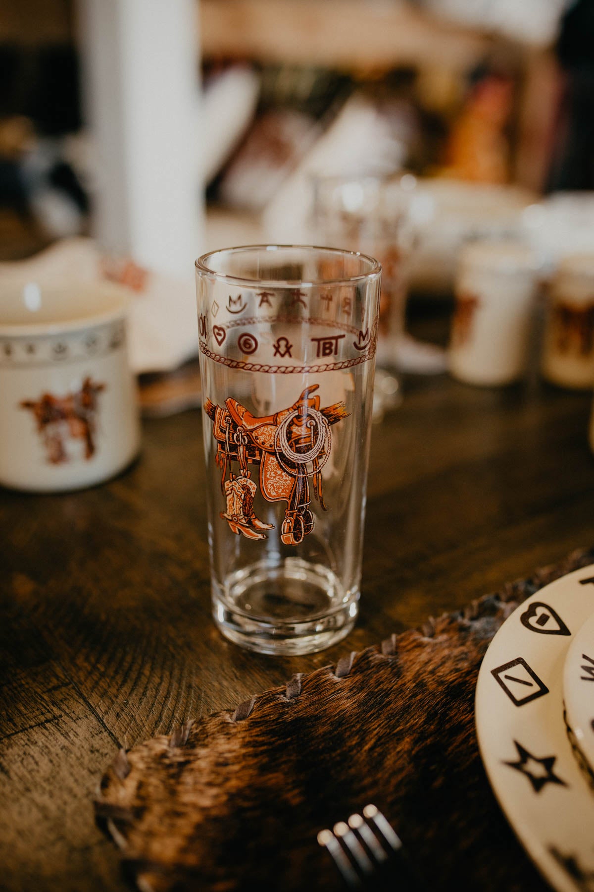 15oz 'Saddle & Brands' Glasses (Set of 4)