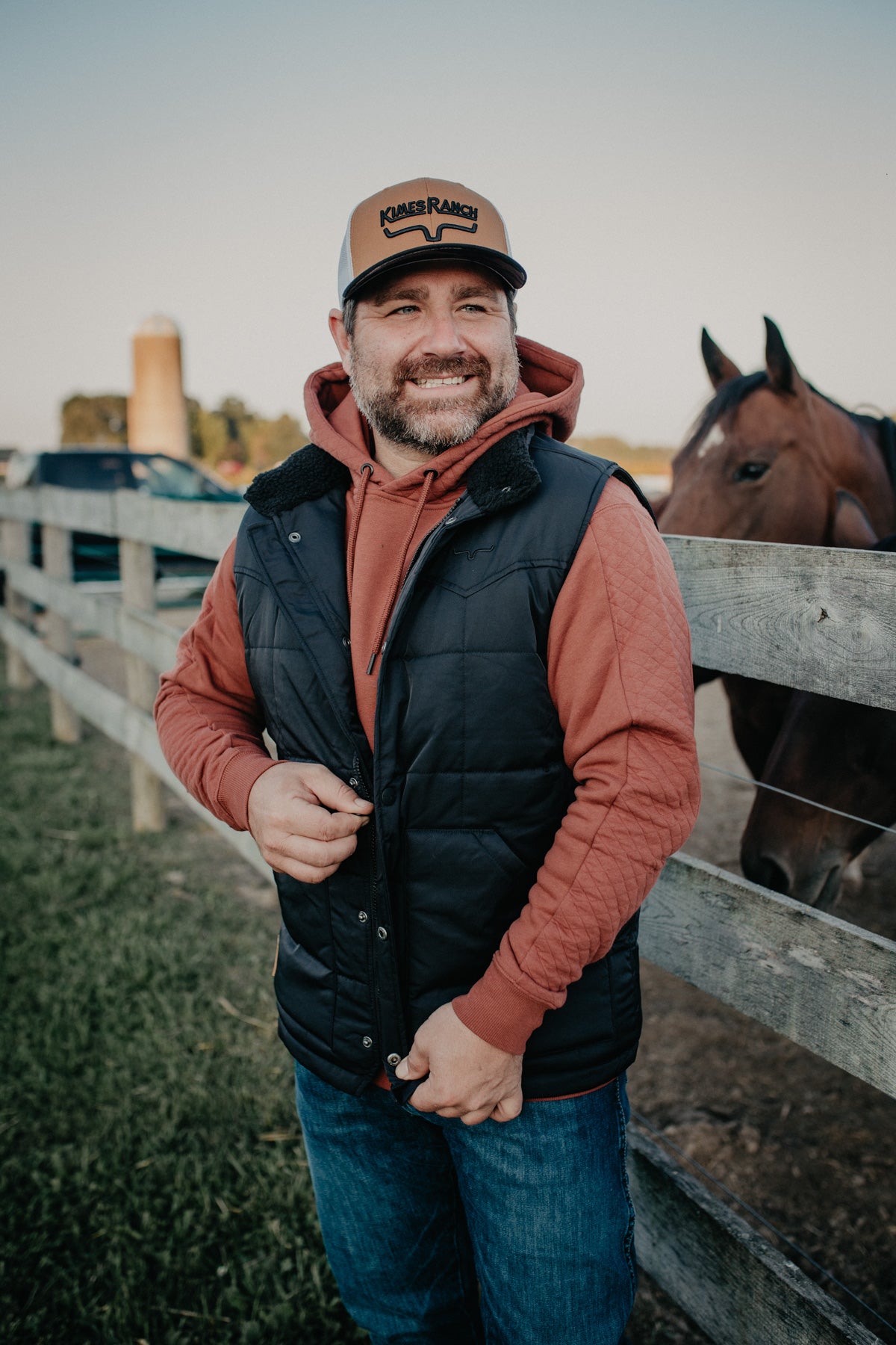 'Muir Trail' Men's Black Quilted Vest with Sherpa Lining by Kimes Ranch (L-XXL ONLY)