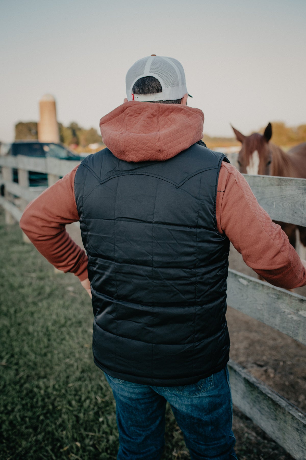 'Muir Trail' Men's Black Quilted Vest with Sherpa Lining by Kimes Ranch (L-XXL ONLY)