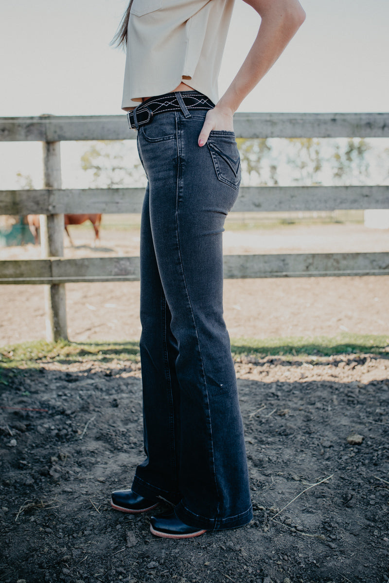 'Leilani' High Rise Trouser Jean Black Wash by Ariat (Sizes 24-34)