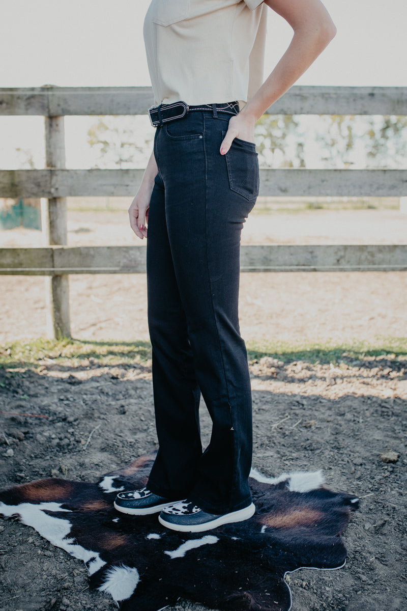 'Leighton' Black Bespoke Bootcut Jean by Wrangler (25-35)