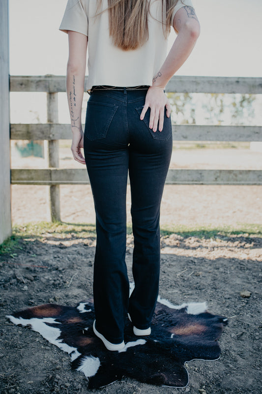 'Leighton' Black Bespoke Bootcut Jean by Wrangler (25-35)