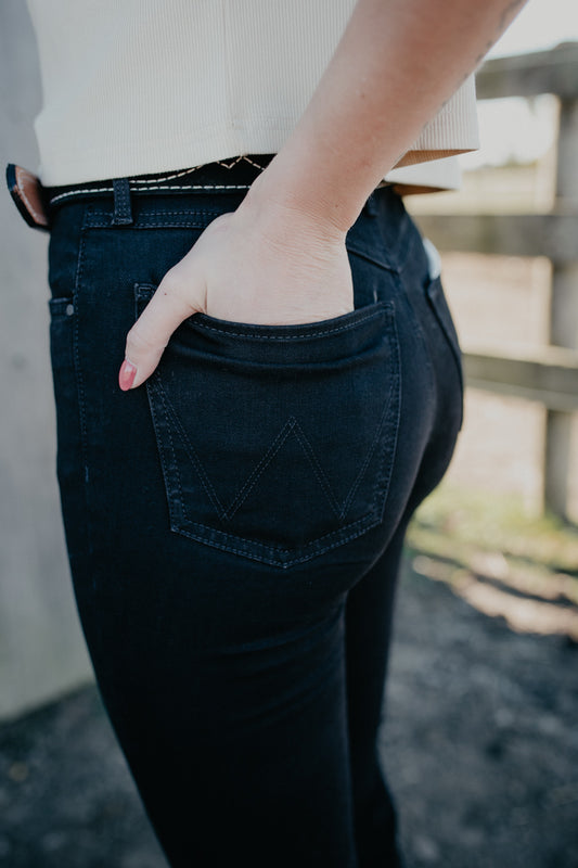 'Leighton' Black Bespoke Bootcut Jean by Wrangler (25-35)