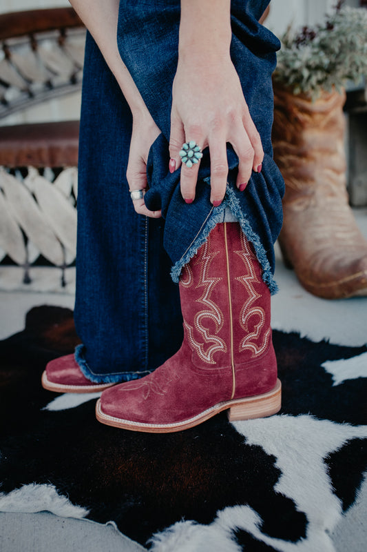 13" 'Augusta' BURGANDY Suede Hyer Women's Cowboy Boots (Sizes 6-11/ B & C Widths)