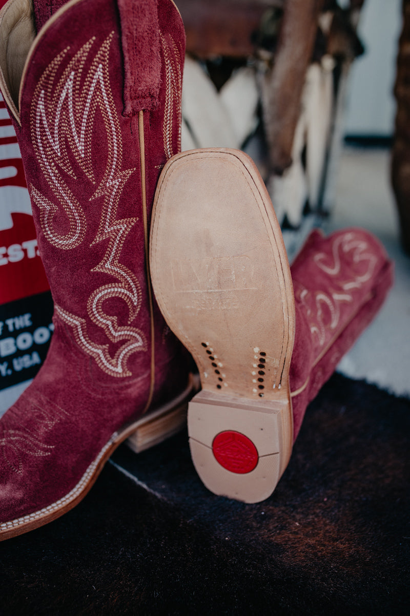 13" 'Augusta' BURGANDY Suede Hyer Women's Cowboy Boots (Sizes 6-11/ B & C Widths)
