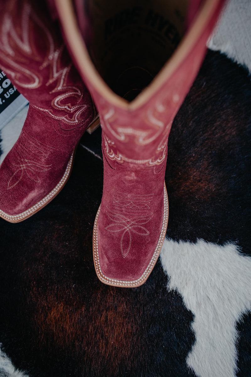 13" 'Augusta' BURGANDY Suede Hyer Women's Cowboy Boots (Sizes 6-11/ B & C Widths)