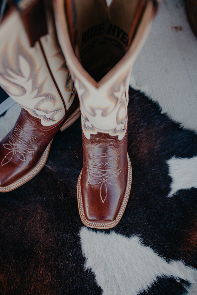 13" 'Augusta' Brown / Ivory Hyer Women's Cowboy Boots (Sizes 6-11/ B & C Widths)