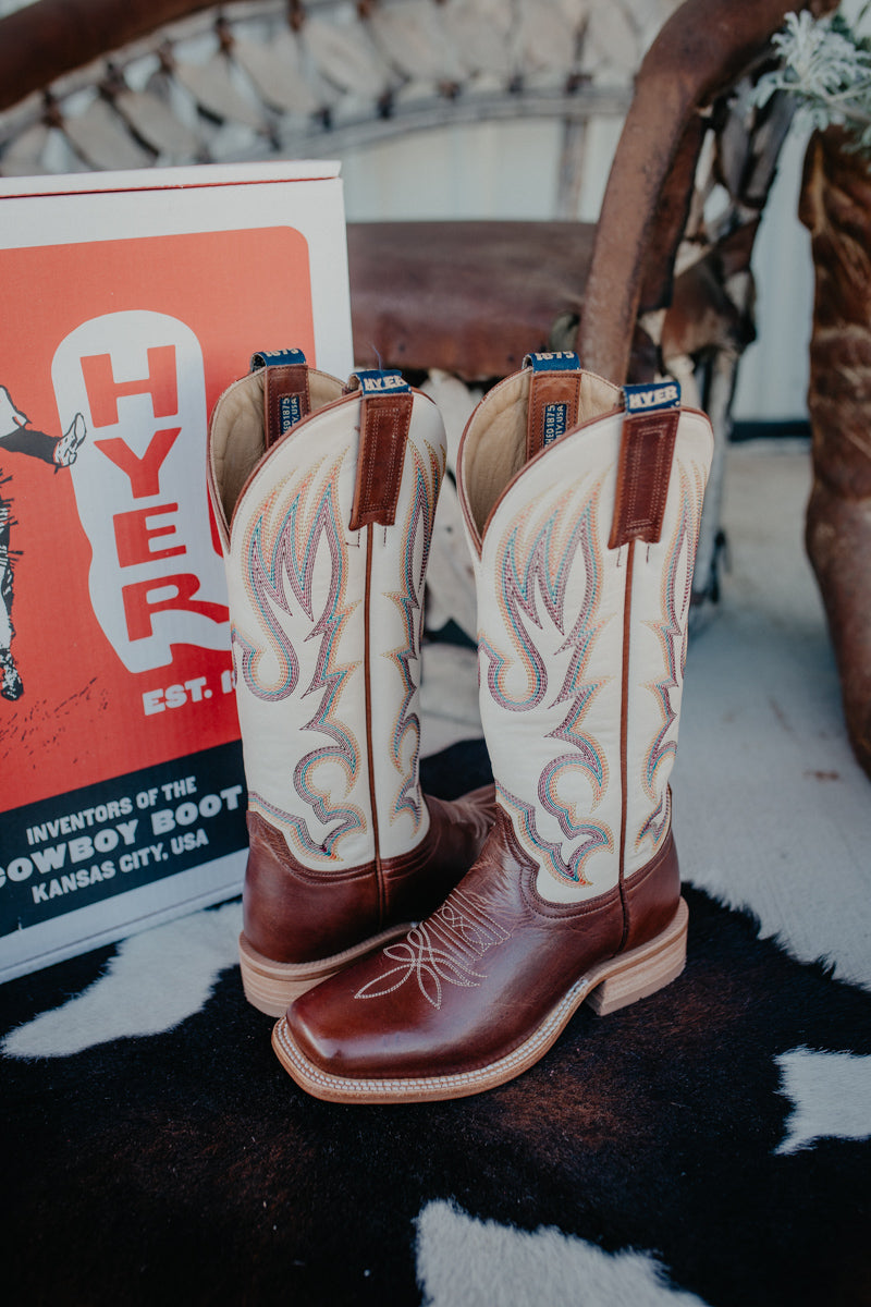 13" 'Augusta' Brown / Ivory Hyer Women's Cowboy Boots (Sizes 6-11/ B & C Widths)