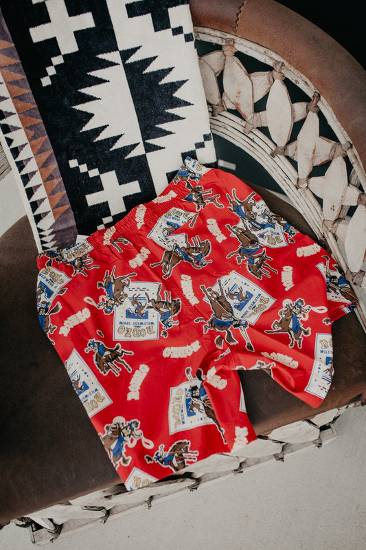 'Rodeo Boardshorts' Men's CINCH Red Swim Bottoms (S-XL)